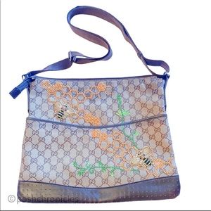 Monogram Calfskin Perforated Messenger Brown Swarovski Crystal Customized
